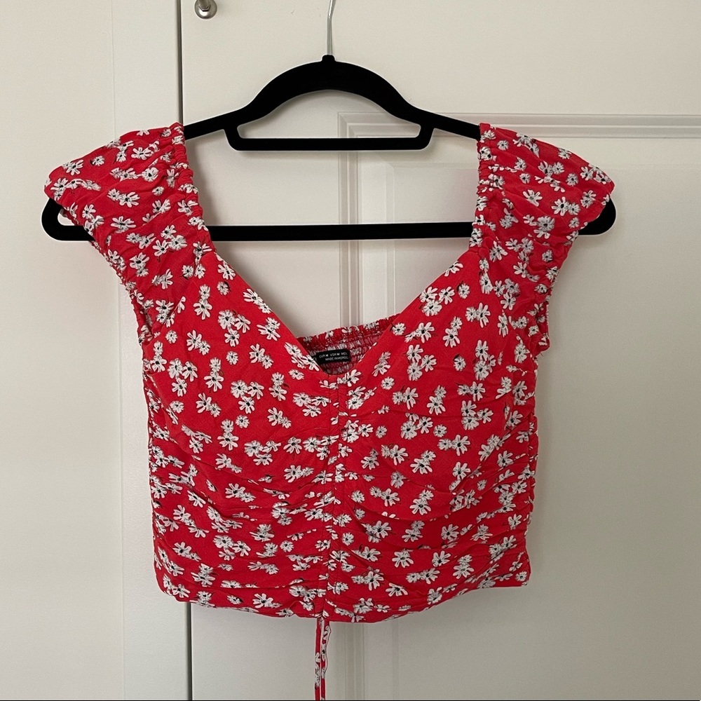 Zara Flower Crop Top Sz Medium